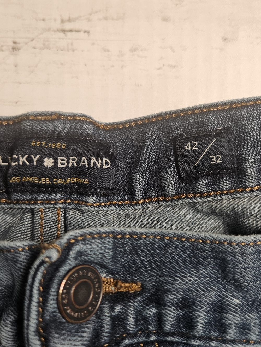 Lucky Brand 181 Relaxed Straight Jeans Mens 42x32 Medium Wash Distressed 42x30 - Picture 5 of 11